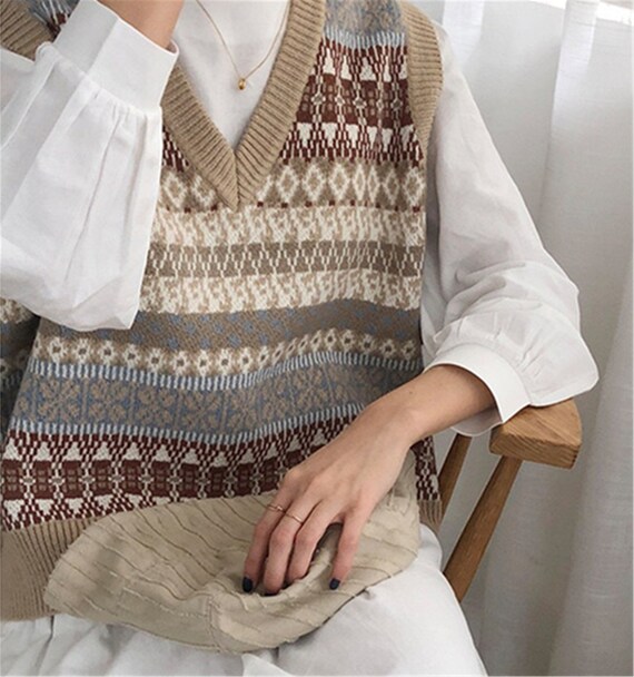 Sweater vest online womens vintage