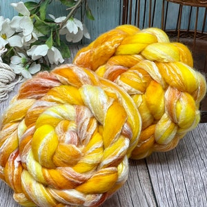 Tale As Old As Time -  Non-Superwash Merino/Bamboo Roving, Fiber for Spinning, Finer for Felting, Hand Dyed Roving