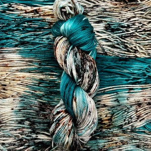 It’s About Time - Brown, Grey, Teal, Hand Dyed Superwash Merino/Nylon Worsted, Sweater Quantity, Blanket Weight Yarn, Gift for Her