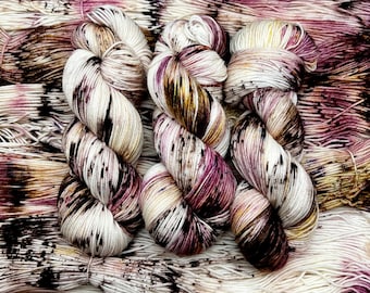 Love on the Rocks - Blush Pink, Gold, Brown, White Merino Nylon Yarn, Superwash, Merino Cashmere, Fingering, DK, Worsted, Hand Dyed
