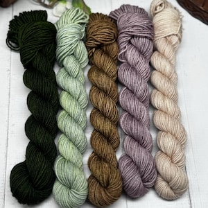 Take Me to Paris - 50g Skeins Set, Doodle Sock Yarn, Fingering, Worsted, Monster Sock, Scrappy Socks, Colorwork, SW Merino/Nylon, Knitting