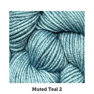 Muted Teal 2 - Solid, Semi Solid Yarn, Tonal, Indie Dyer, Hand Dyed Fingering, Sock, Hand Painted, MCS, MCN, Merino/Nylon, Worsted, Aran