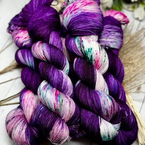 Mystic Moon - Indie Dyer, Hand Dyed, Fingering Sock Yarn, Hand Painted, Neon Yarn, MCS, MCN, Merino/Nylon, Worsted, Aran, DK, Bulky