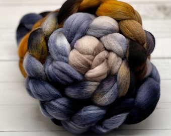 Jamie’s Kilt - Corriedale Wool, Fiber for Spinning, Finer for Felting, Hand Dyed Roving