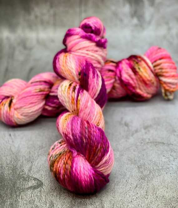 Berry & Bright - Bulky Weight Yarn, Blanket Yarn, Hat Yarn, Superwash Merino, 2-ply Bulky Yarn, Blanket Weight Yarn