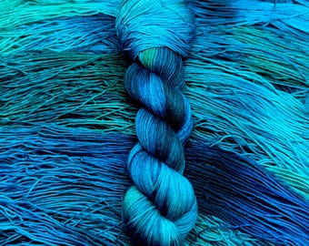 Fathoms Below -  Hand Dyed Superwash Merino/Nylon Worsted, Gift for Her, Fingering, DK, Worsted, Bulky Weight Yarn, Sock Yarn, Choose Base!