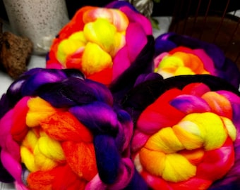 Star Witch - Wool for Spinning, Roving, Felting, Hand Dyed, Merino, Corriedale, Polwarth, BFL/Silk, Merino/Bamboo, Shaniko, Ready to Ship