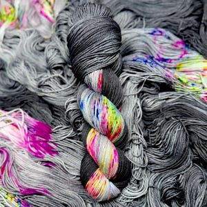 Shadow Spectrum - Indie Dyer, Hand Dyed, Fingering Sock Yarn, Hand Painted, Neon Yarn, MCS, MCN, Merino/Nylon, Worsted, Aran, DK, Bulky
