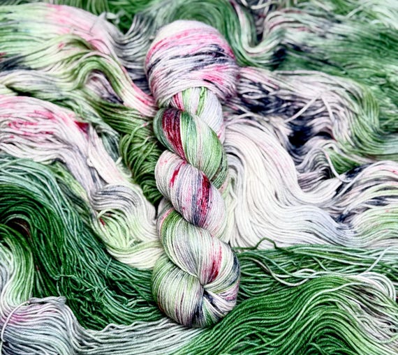 Kensington Gardens - Blue, Green, Pink, Purple, Navy, Fall Colors, Hand Dyed 75/25 Merino Nylon Fingering Sock Yarn, Superwash, Hand Painted