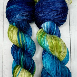 Lady of the Ocean - Indie Dyer, Hand Dyed, Fingering Sock Yarn, Hand Painted, Neon Yarn, MCS, MCN, Merino/Nylon, Worsted, Aran, DK, Bulky