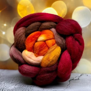 Mulled Cider - Roving, Hand Dyed Top, Spinning, Felting, Merino, Polwarth, Cormo, Shaniko, Rambouillet, Blue Faced Leicester, Corriedale