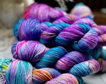 Happy Accidents - Merino/Cashmere/Nylon, Hand Dyed, Fingering Sock Yarn, Superwash, Hand Painted, Gradient Yarn, DK, Worsted, Shawl Yarn