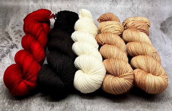 Trench Coat - Shawl Kit, Knitting Kit, Hand Dyed Merino Sock Yarn, Superwash, Hand Painted, Yarn Fade, Stranded Colorwork, Faire Isle, Plaid