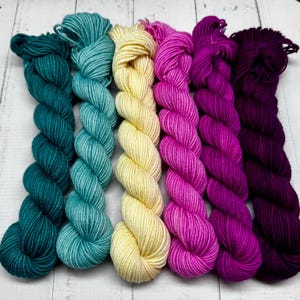 Arctic Chill - 50g Skeins Set, Doodle Sock Yarn, Fingering, Worsted, Monster Sock Set, Scrappy Socks, Colorwork, SW Merino/Nylon, Knitting