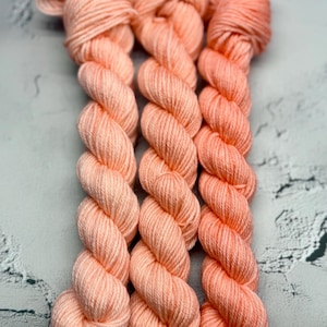 Melon Glow - 3 Skein Mini Fade Set, Merino/Nylon Sock Mini Skeins, Fingering, Monster Sock, Scrappy Socks, Gift for Knitters, Yarn