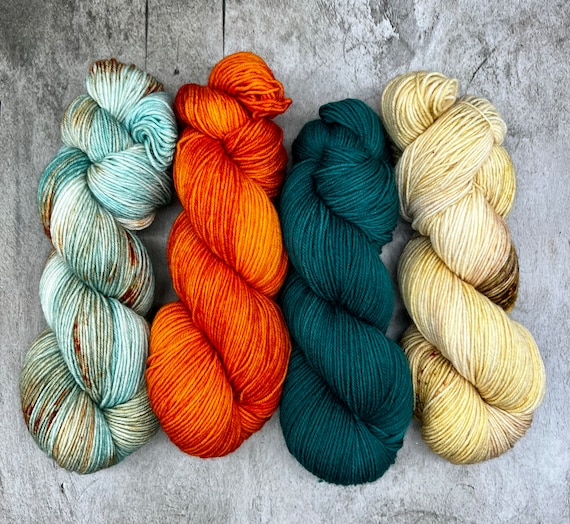 Expressions of Fall - Knitting Shawl Kit, Knitting Kit, Hand Dyed Merino Yarn, Superwash, Hand Painted, Yarn Fade, Steven West MKAL Kit 2023