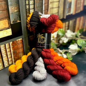 Art Deco Affair -  Mini Skein Sock Kit, Doodle Sock Yarn, Fingering, Monster Sock Mini Set, Scrappy Socks, Colorwork, SW Merino/Nylon,