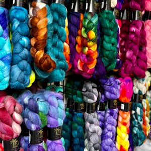 Wool Roving Mystery Bag - Hand Dyed Wool Roving, Mystery Bag, Roving Sale, Merino Wool, Corriedale, Polwarth, BFL, Spinning Wool, Felting