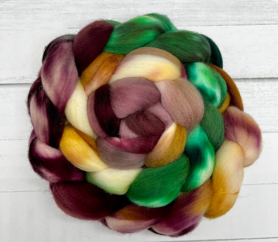Paris - Wool Roving, Hand Dyed Top, Spinning, Felting, Tour de Fleece, Non-Superwash, Cormo, Shaniko, Corriedale, Merino, Bamboo, Silk
