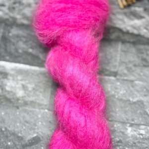 Cosmic Pink - Super Kid Mohair/Mulberry Silk, Lace Weight, 50g Skeins, Hand Dyed Mohair, Hand Dyed Silk, Indie Dyed, Knitting, Crochet