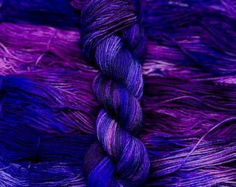 Whose Eating Sour Grapes? - Purple, Neon Pink, Black, Merino Nylon Yarn, Superwash Merino Fingering, DK, Worsted, Bulky Hand Dyed