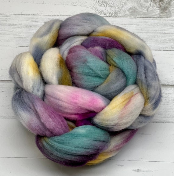 English Garden - Merino Wool Roving, Hand Dyed Merino Top, Hand Dyed Wool for Spinning, Felting, Tour De Fleece, Hand Dyed, Non-Superwash