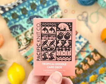 Doodle Deck (tropical) - modèle de tricot, grille de tricot Colorwork, Pacific Knit Co., grilles de tricot, grille de Faire Isle, cadeaux pour les tricoteuses