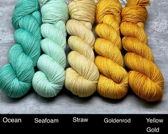 Semi Solid Skeins - MCN Merino/Cashmere/Nylon, Hand Dyed, Sock Yarn, Superwash, Hand Painted, Stranded Colorwork Knitting, Faire Isle Yarn