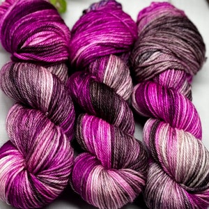 Chocolate Raspberry - Indie Dyer, Hand Dyed, Fingering Sock Yarn, Hand Painted, Neon Yarn, MCS, MCN, Merino/Nylon, Worsted, Aran, DK, Bulky