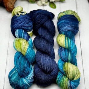 Lady of the Ocean Set- Indie Dyer, Hand Dyed, Fingering Sock Yarn, Hand Painted, Neon Yarn, MCS, MCN, Merino/Nylon, Worsted, Aran, DK, Bulky