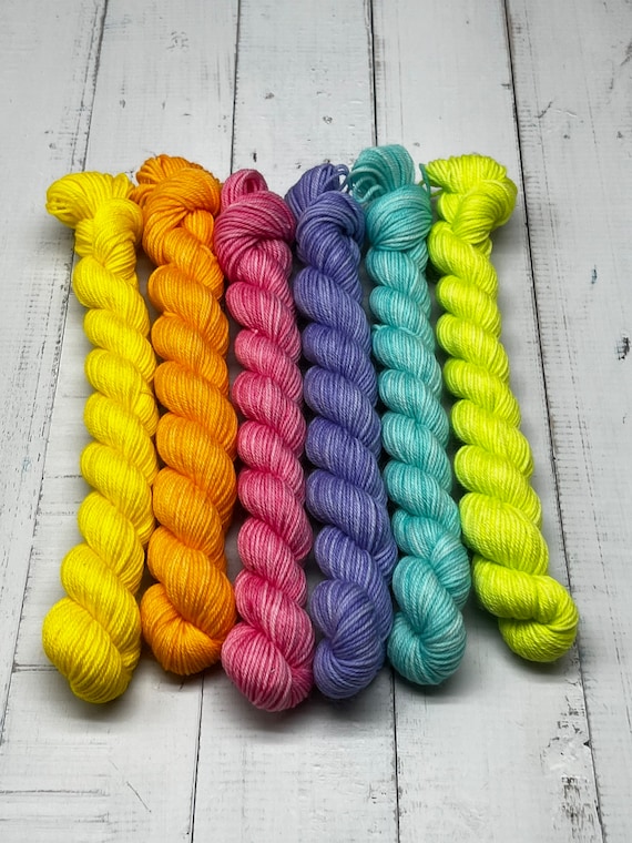 Easter Mini Skein Set - Pastel Sock Kit, Merino/Nylon Sock Mini Skeins, Fingering, Monster Socks, Scrappy Socks, Gift for Knitters