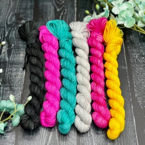 Free Spirit - 50g Skeins Set, Doodle Sock Yarn, Fingering, Worsted, Monster Sock Set, Scrappy Socks, Colorwork, SW Merino/Nylon, Knitting