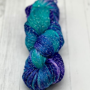 Under the Sea - Diamond Sock, Merino/Nylon/Lurex, Ocean Colors, Hand Dyed, Fingering Sock Yarn, Superwash, Hand Painted