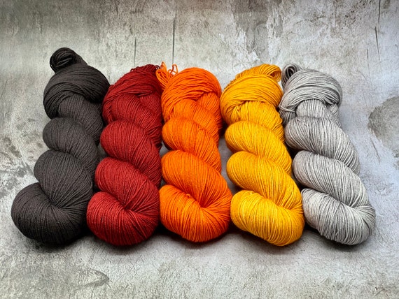Season’s Change - Shawl Kit, Knitting Kit, Hand Dyed Merino Sock Yarn, Superwash, Hand Painted, Yarn Fade, Colorwork Kit, Faire Isle