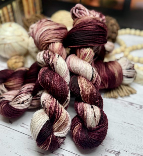 Dash of Cocoa - Brown, Chocolate Hand Dyed Superwash Merino/Nylon Worsted, Sweater Quantity, Blanket Weight Yarn, Gift for Her