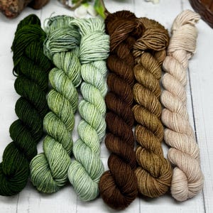 Dried Herbs - 50g Skeins Set, Doodle Sock Yarn, Fingering, Worsted, Monster Sock Set, Scrappy Socks, Colorwork, SW Merino/Nylon, Knitting