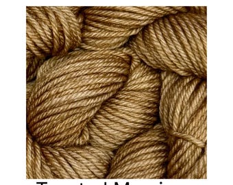 Toasted Marzipan  - Solid, Semi Solid, Tonal Merino Yarn, Indie Dyer, Hand Dyed, Fingering, Sock, Worsted, Aran, DK, Bulky, Merino/Nylon