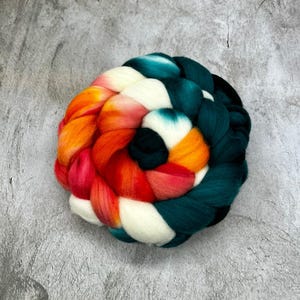 Kingfisher - Fiber for Spinning, Felting, Hand Dyed Roving Braid, Corriedale, Polwarth, Rambouillet, BFL Silk, Shaniko, Indie Dyer, Teal