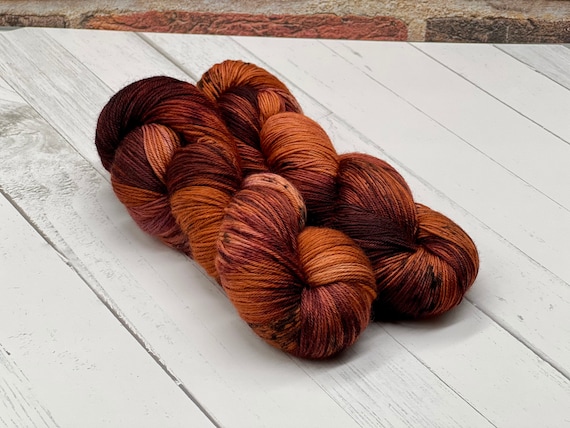 Brianna - Hand Dyed 75/25 Fingering Sock Yarn, Superwash, Hand Painted Merino Nylon, Outlander Yarn, Superwash Sock Yarn, Brown Sock Yarn