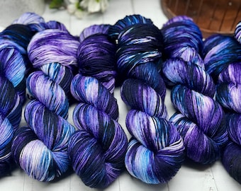 Purple Quartz - Blue, Topaz, Purple, Deep Blue, Plum, Hand Dyed Merino, Fingering, Sock, DK, Worsted, Bulky, Superwash, Hand Painted, Indie