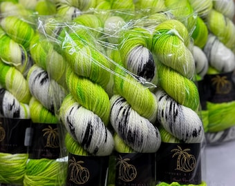 The Walls Will Ooze Green Slime - Neon Green, Black, White Merino