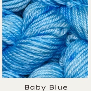 Baby Blue - Solid, Semi Solid Yarn, Tonal, Indie Dyer, Hand Dyed Fingering, Sock, Hand Painted, MCS, MCN, Merino/Nylon, Worsted, Aran, DK