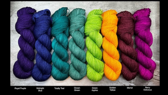 Semi Solid Skeins - MCN Merino/Cashmere/Nylon, Hand Dyed, Sock Yarn, Superwash, Hand Painted, Stranded Colorwork Knitting, Faire Isle, MKAL