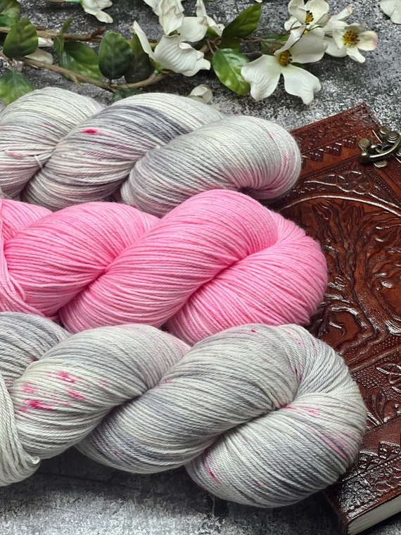 Galah Bird Shawl Set - Knitting Shawl Kit, Knitting Kit, Superwash Merino Set, Blanket Yarn, Afghan Yarn, Hand Dyed Yarn Shawl Set, Blanket