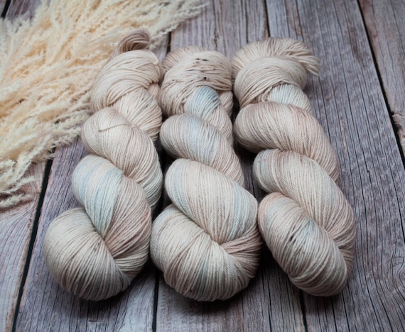 Beach House - Sand Colors, Pastel Yarn, Ocean Colors, Brown, Merino Nylon Yarn, Superwash Merino Fingering, DK, Worsted, Bulky