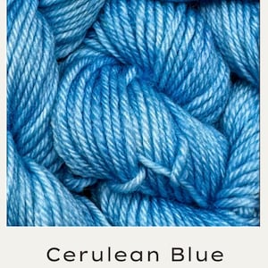 Cerulean Blue - Solid, Semi Solid Yarn, Tonal, Indie Dyer, Hand Dyed Fingering, Sock, Hand Painted, MCS, MCN, Merino/Nylon, Worsted, Aran