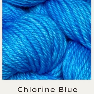Chlorine Blue - Solid, Semi Solid Yarn, Tonal, Indie Dyer, Hand Dyed Fingering, Sock, Hand Painted, MCS, MCN, Merino/Nylon, Worsted, Aran
