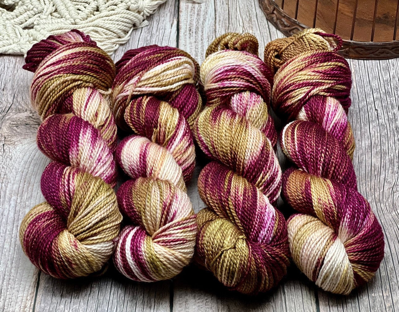 Caramel Apples -  Indie Dyer, Hand Dyed, Fingering Sock Yarn, Hand Painted, Red/Pink Yarn, MCS, MCN, Merino/Nylon, Worsted, Aran, DK, Bulky