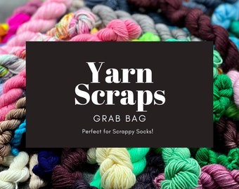 Scrappy Socks Grab Bag - Mini and micro skeins of yarn, hand dyed sock yarn, indie dyed yarn, mini skeins, micro skeins, 4-ply sock yarn