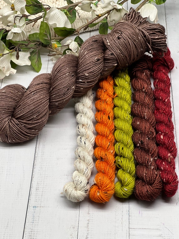 Chicken Socks for the Soul - Tweed Sock Yarn, Donegal Sock Yarn, Indie Dyed Yarn, Hand Dyed Yarn, Superwash Merino Wool Yarn